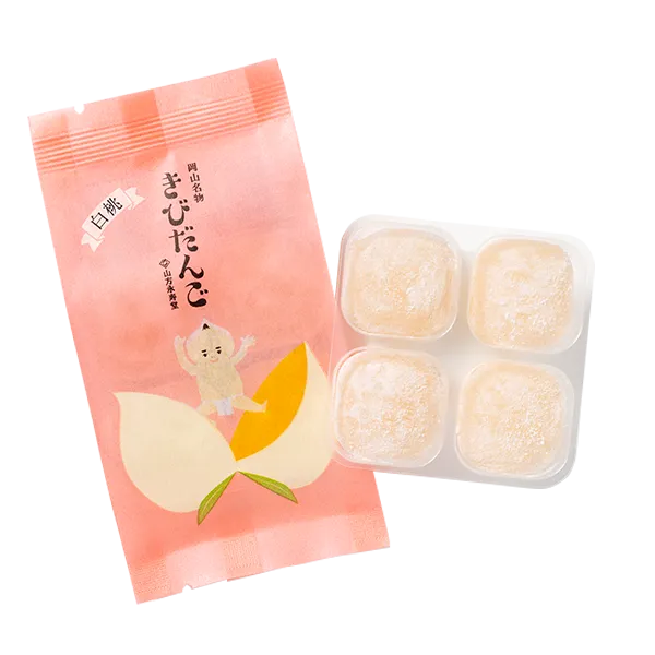 白桃きびだんご 4個入 | きびだんごの山方永寿堂